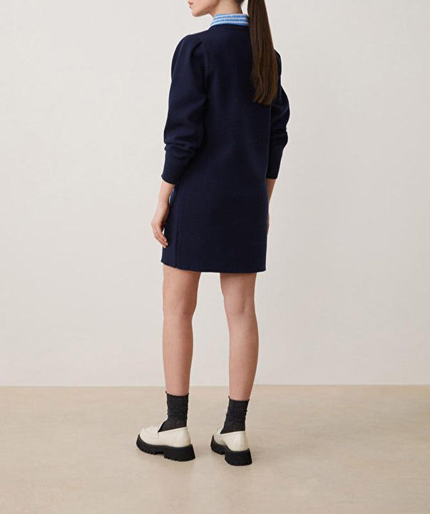 Navy Embellished Chanty Sweater Dress
