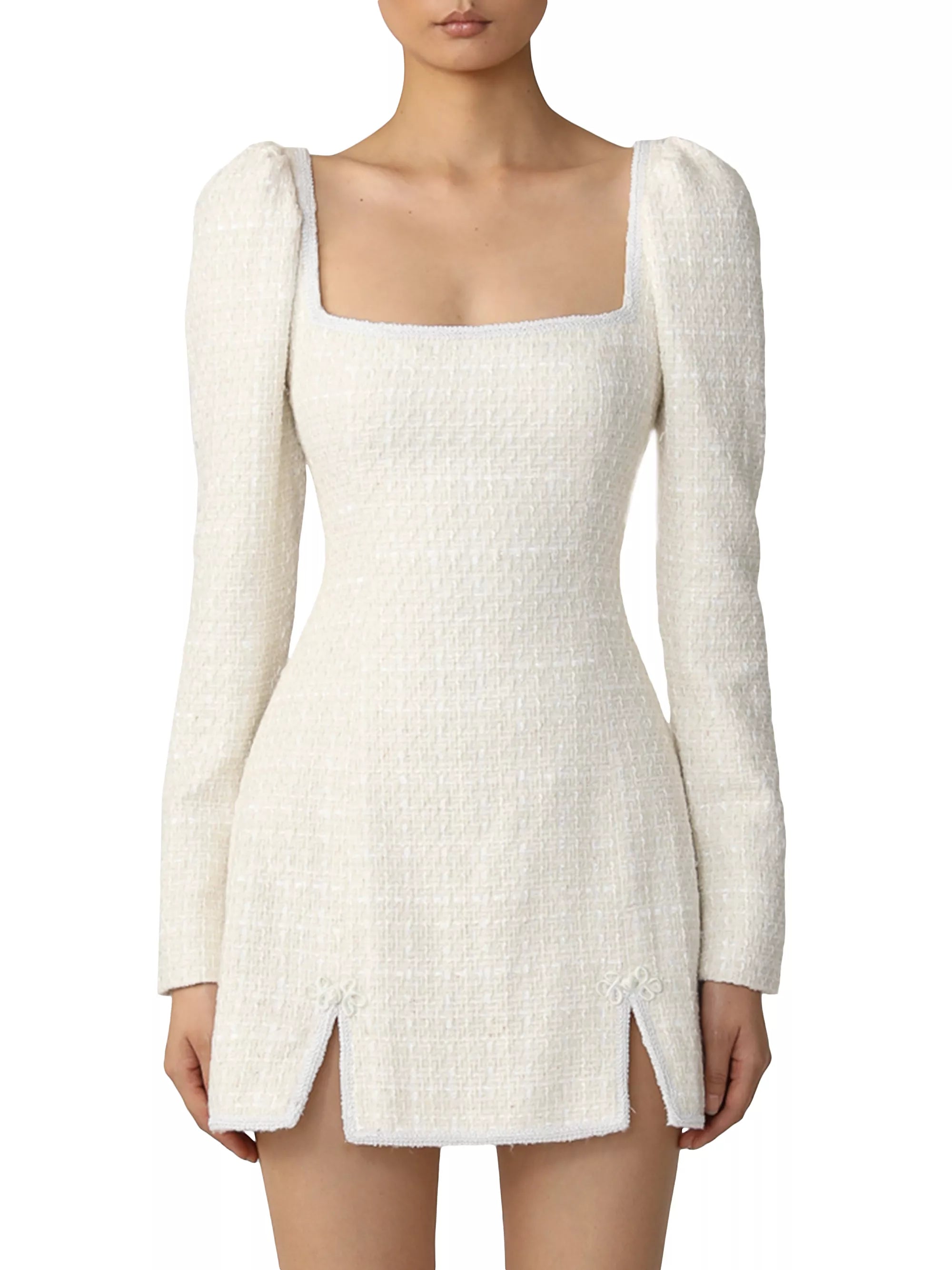 SAU LEE Jenna Tweed Dress in White - size 2 SAU LEE Jenna Tweed Dress in White - size 2