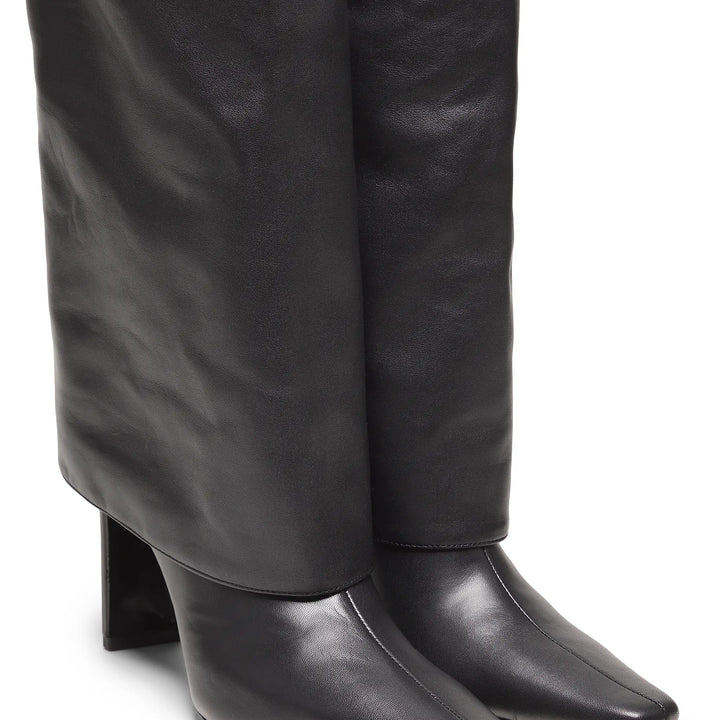 Black Wally Foldover High Heel Boot