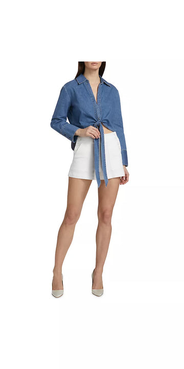 Hannon Chambray Tie Fit Top