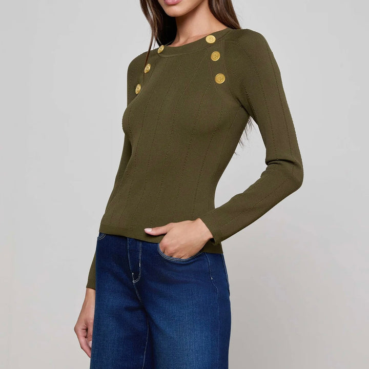 Deep Olive Gretchen Pullover