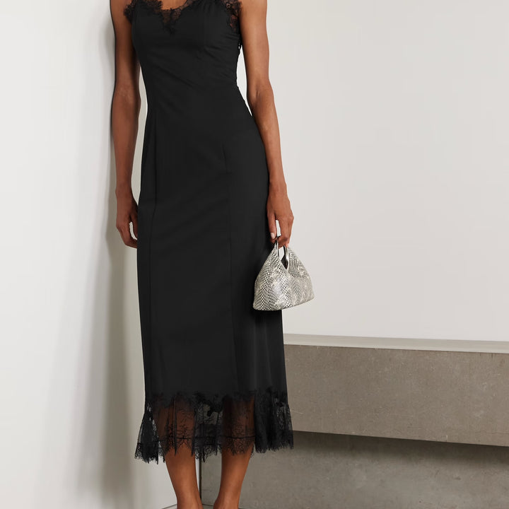 Nadia Lace Trimmed Midi Dress