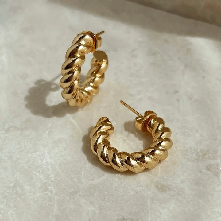 Gold Cenie Rope Hoops