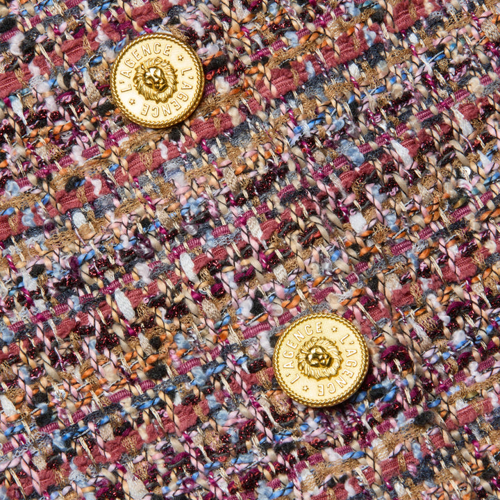 Mauve Tweed Tai Midi Skirt