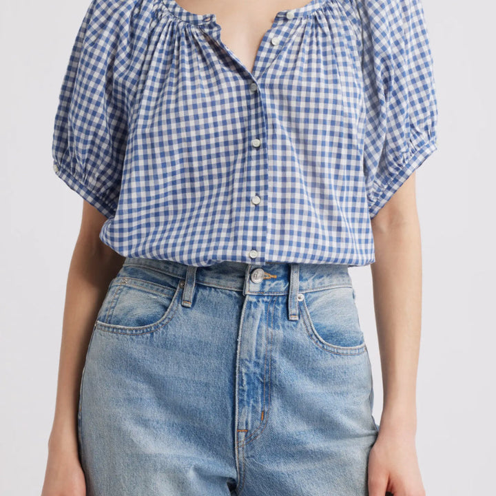 Blue Gingham Emmaretta Midi Dress