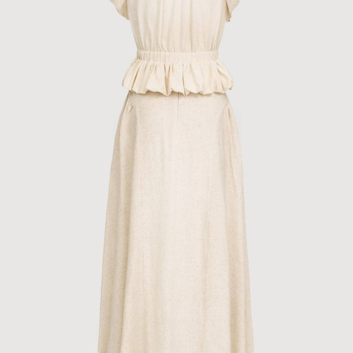 Bubble Sleeve linen Crop Top