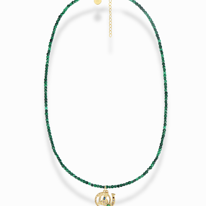 Merit Gemstone Necklace - Malachite Beads