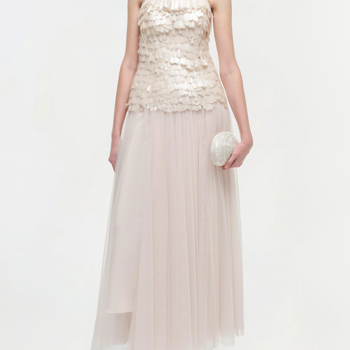 Sand Maxine Bustier Midi Dress