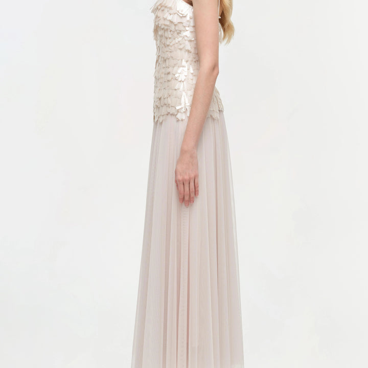 Sand Maxine Bustier Midi Dress