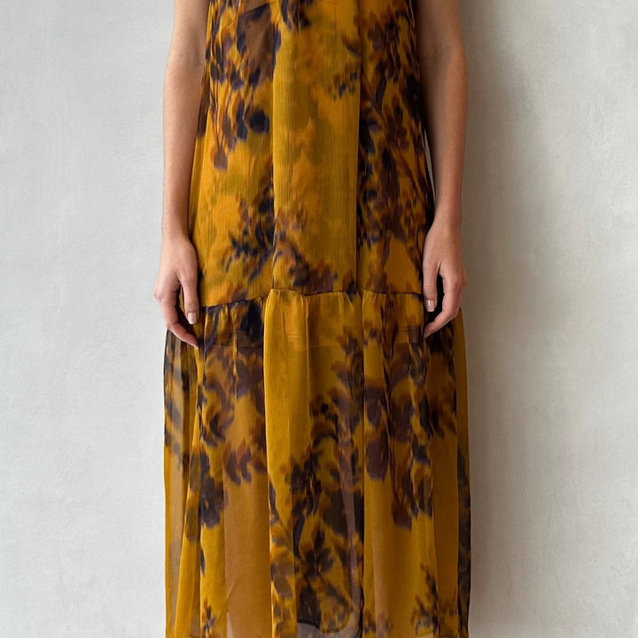 Gold Shower Flower Luna Dress
