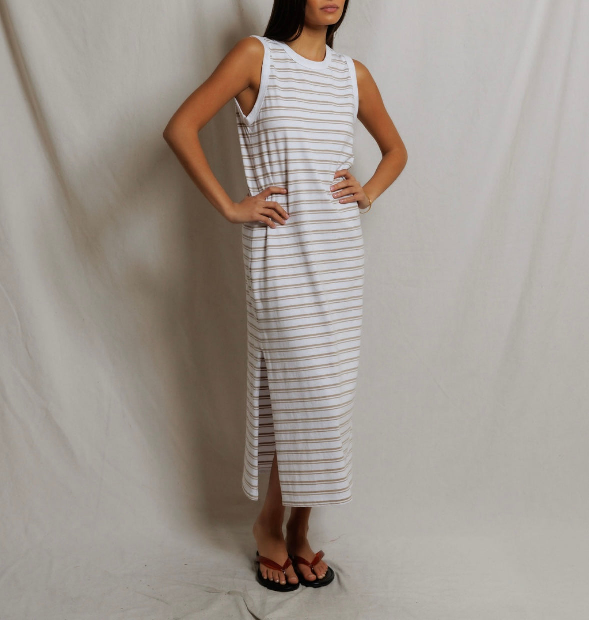 supima cotton dress Driftwood Stripe Lanell Supima Cotton Dress