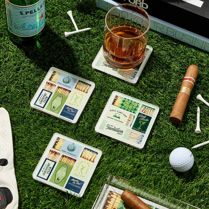 Golf Matchbook Coasters