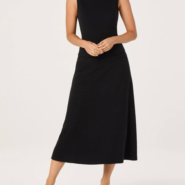 Black Sleeveless Knit Turtleneck Top