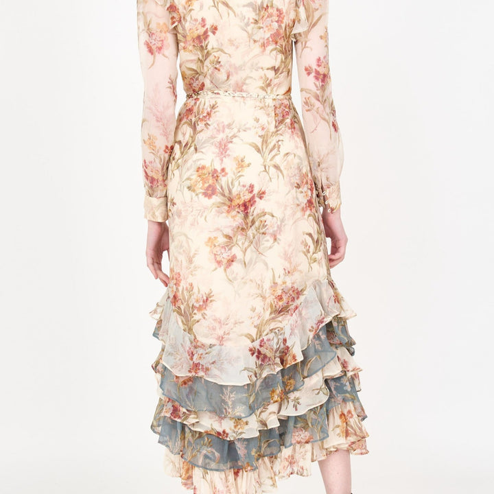 Ivory Brocade Violet Dress