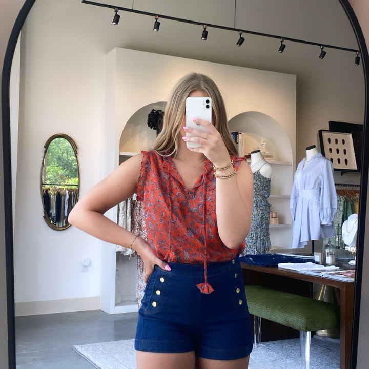 Aranciata Paisley Abril Top