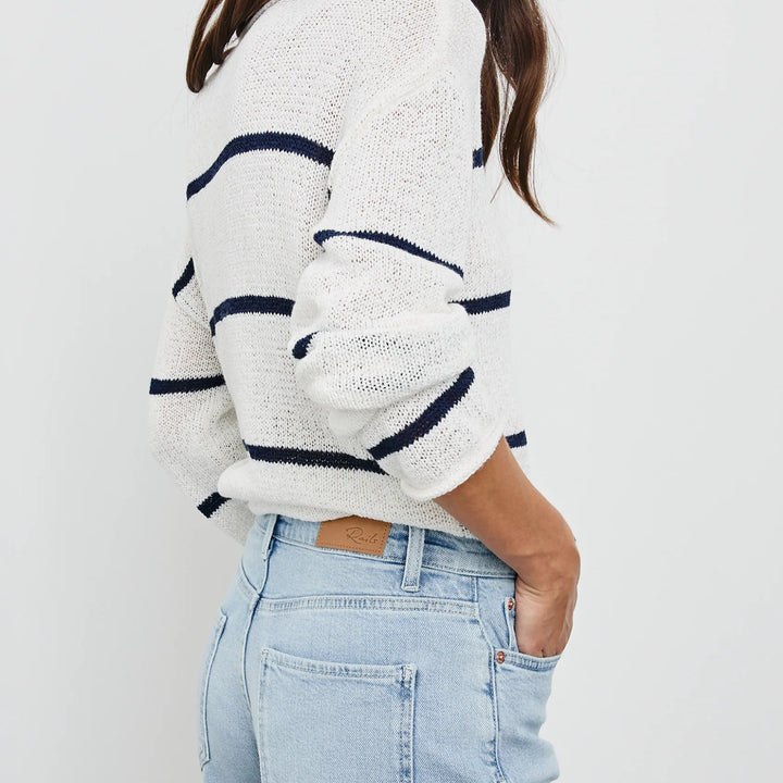 Navy White Evangeline Sweater