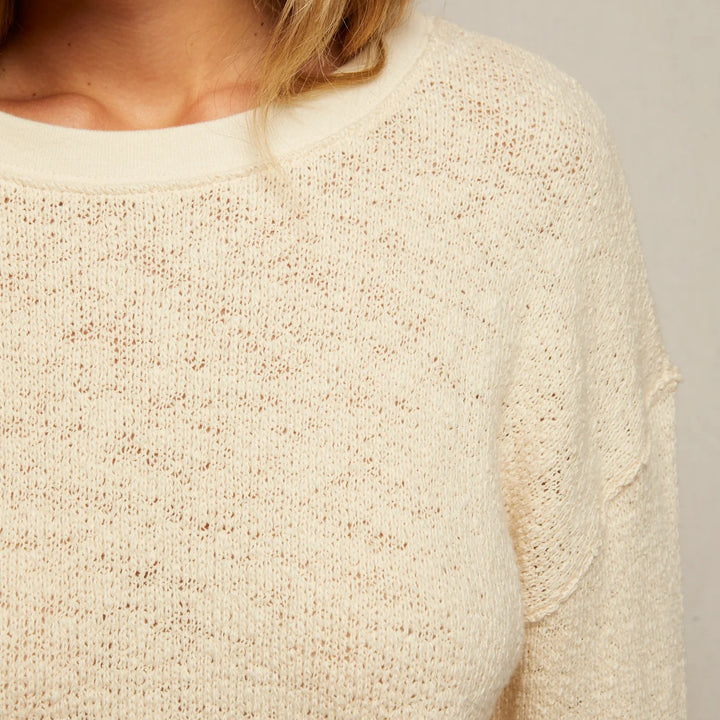 Natural Juliette Cotton Mesh Sweater