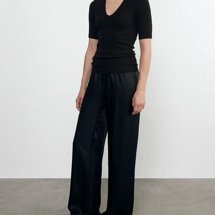 Black Fluid Twill Pant