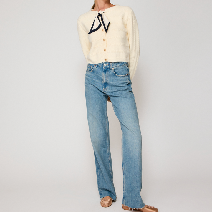 Cream Agnes Scarf Sweater