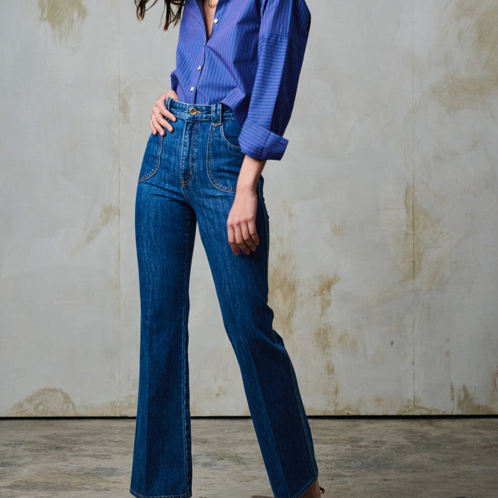 Denim Wine Stripe Amita Top