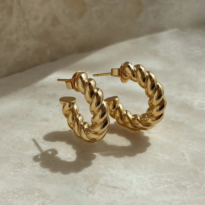 Gold Cenie Rope Hoops