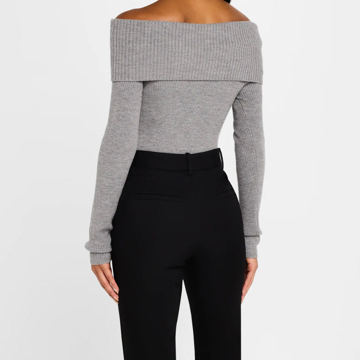 Heather Gray Coretta Off Shoulder Top