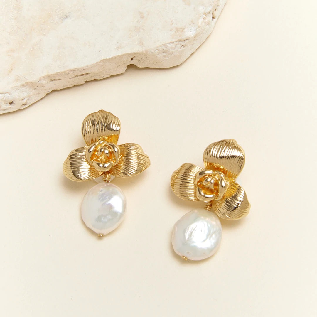 Pearl Drop Earrings Bridal Jewelry Wedding Earrings ETTA
