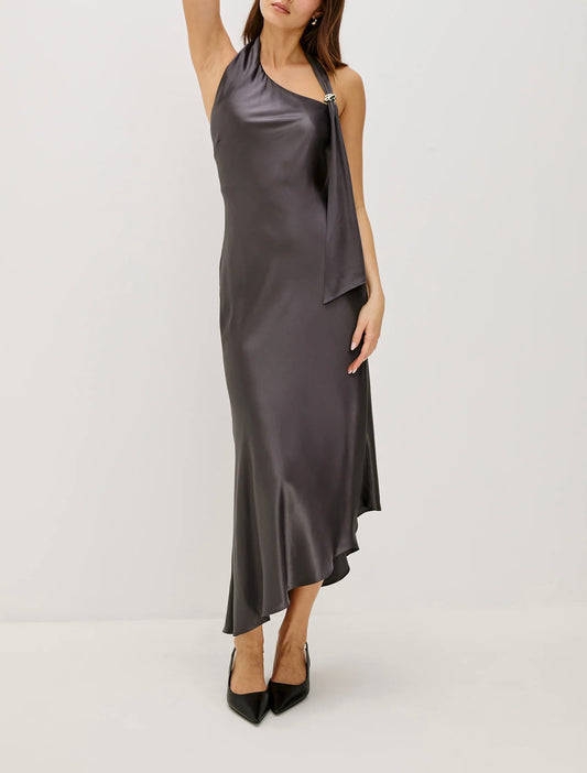 Gunmetal Adra Midi Dress
