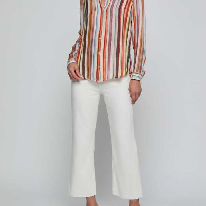 Watercolor Striped Nina Blouse