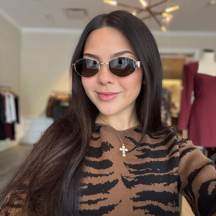 Verona Oval Metal Frame Sunglasses