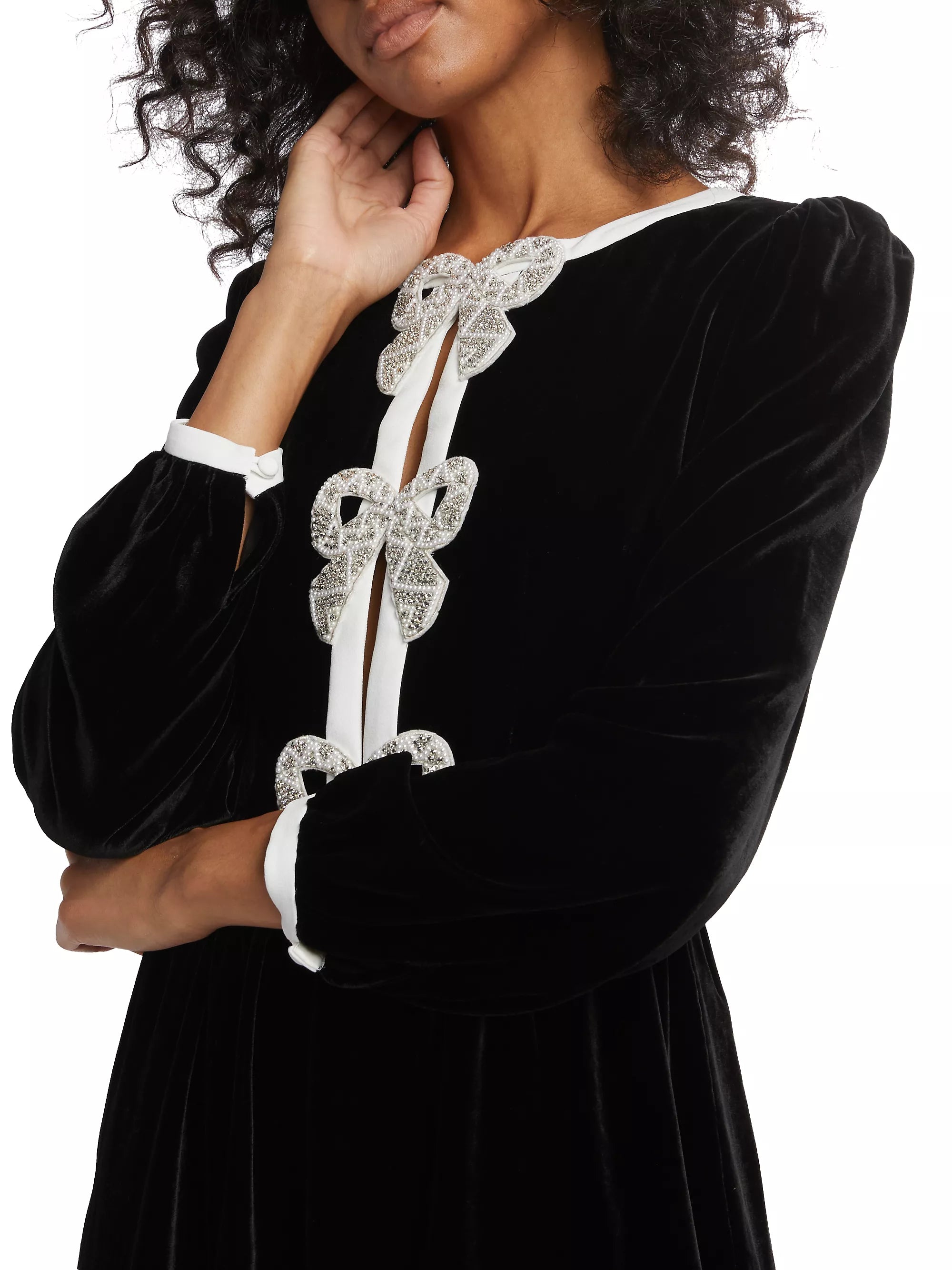 Saloni Black Camille Bows Mini Dress | Black | 0 Saloni Black Camille Bows Mini Dress | Black | 0