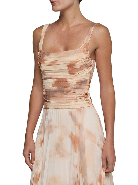 Frappe Tie Dye Rasha Shirred Tank