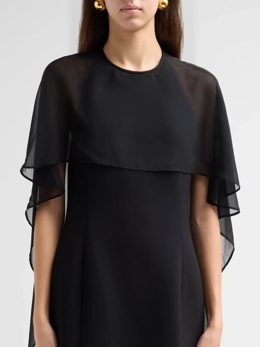 Black Adela Caped Mini Dress
