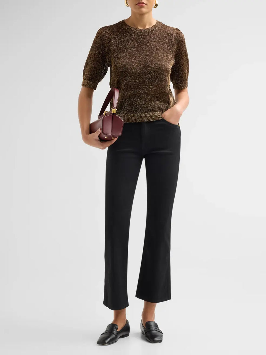 Dark Gold Lurex Gathered Sweater
