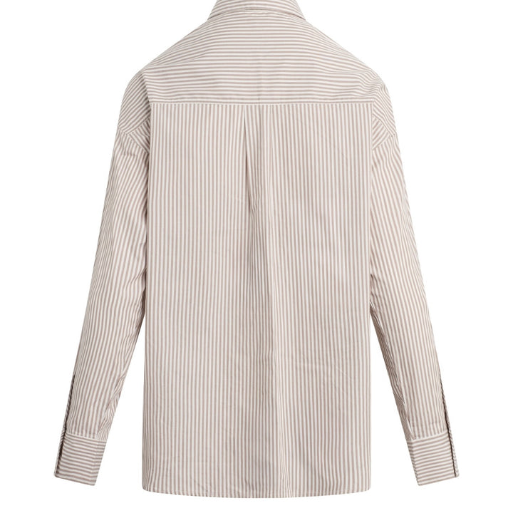 Soft Taupe Striped Ex-Boyfriend Shirt