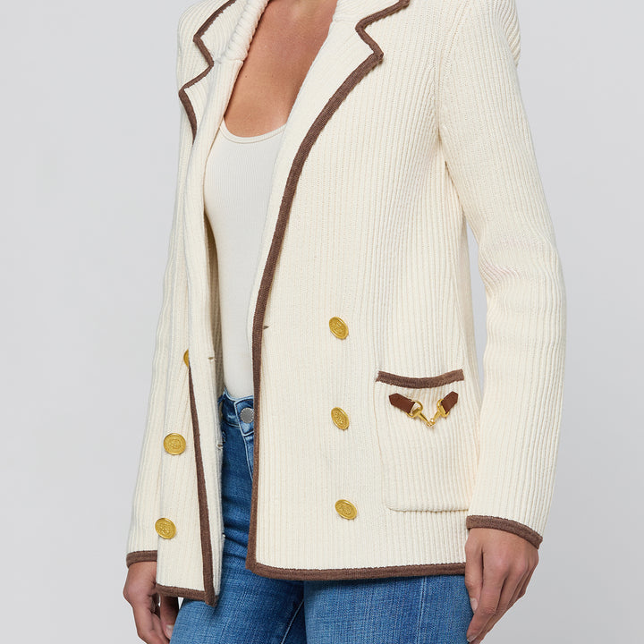 Ivory Cappuccino Ranch Knit Blazer