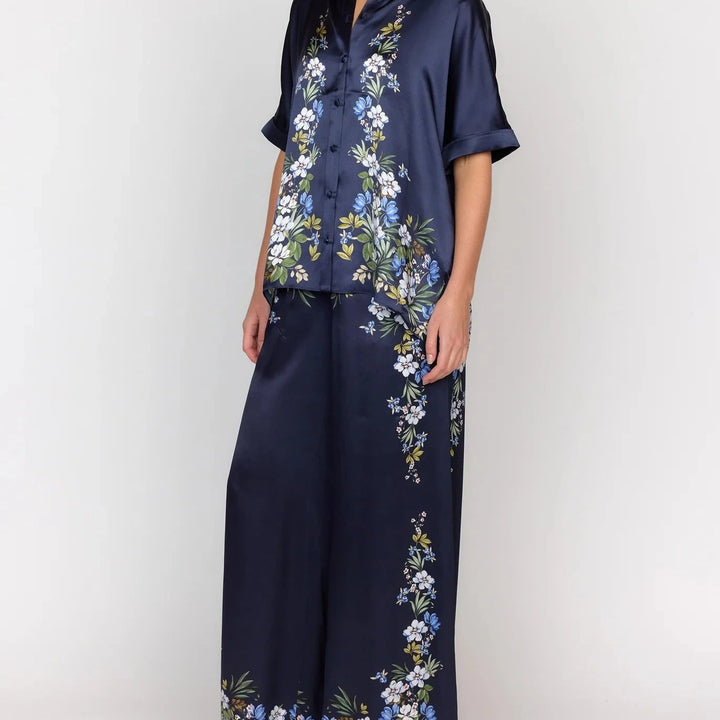 Jade Pant - Navy Trellis
