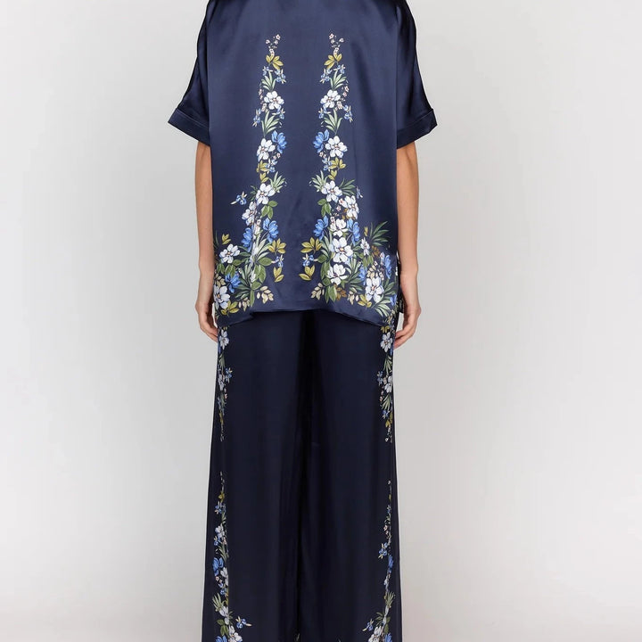Jade Pant - Navy Trellis
