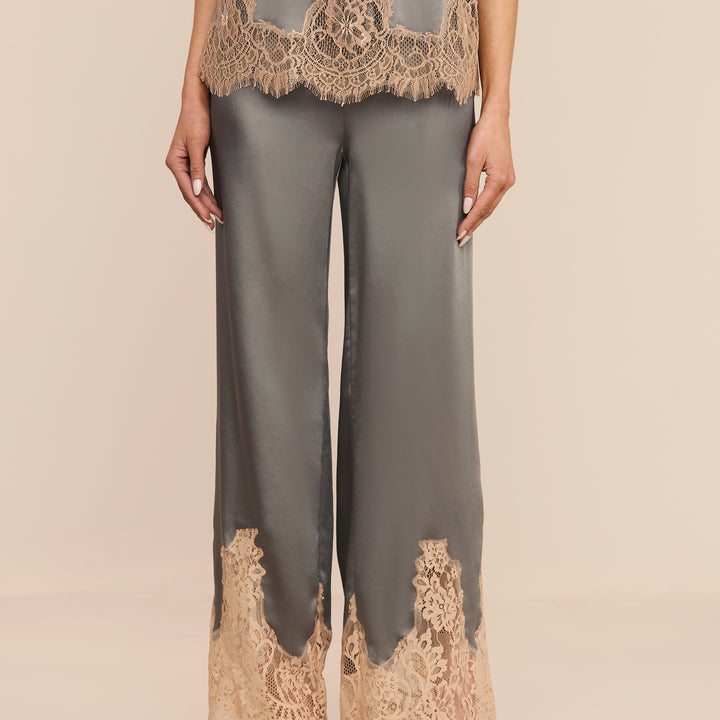 Smokey Olive Mirel Lace Trim Pant