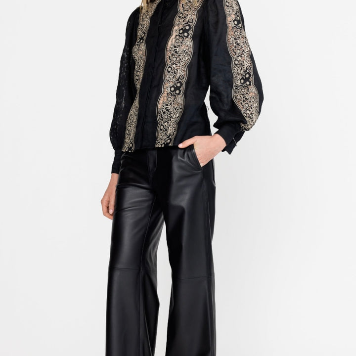 Onyx Embroidery Riley Top