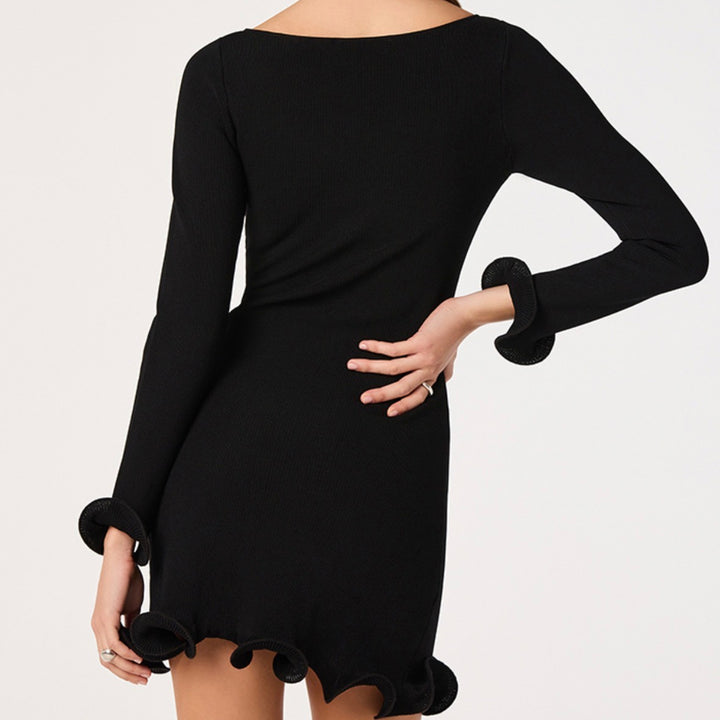 Black Aleah Ruffle Dress