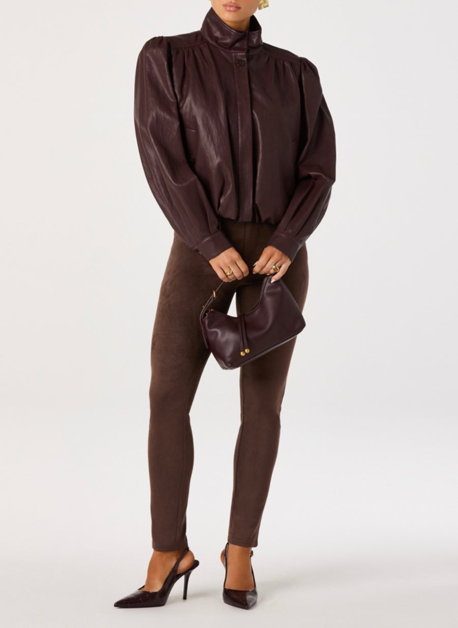 Wine Estero Leather Jacket