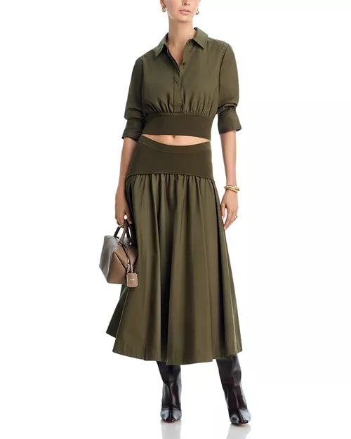 Green Stiles Crop Shirt