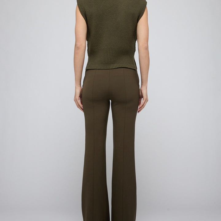 Dark Olive Maple Wool Cashmere Top