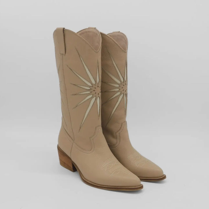 Tan Leather Moonrise Cowboy Boots