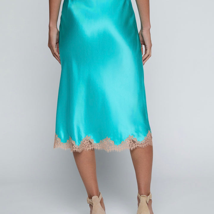 Cyan Tico Lace Midi Skirt