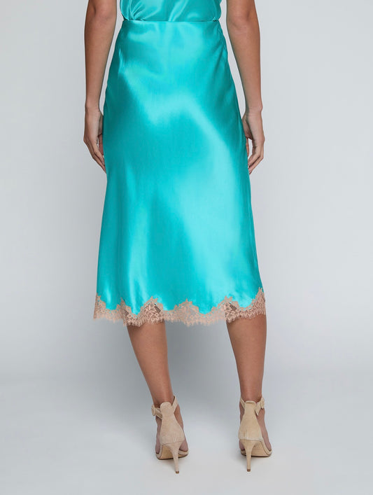 Cyan Tico Lace Midi Skirt