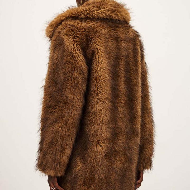 Beige Lestor Fur Coat