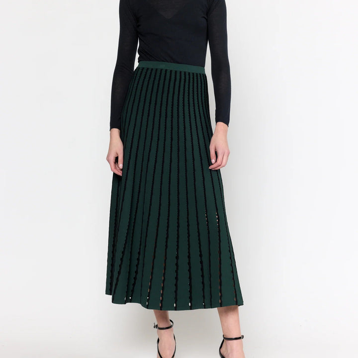 Pinstripe Evergreen Colton Skirt