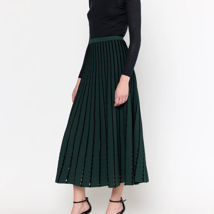 Pinstripe Evergreen Colton Skirt